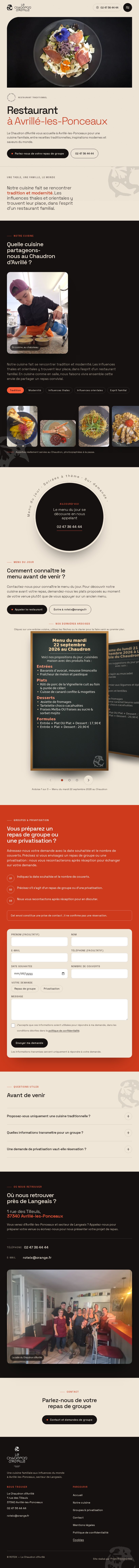 Capture du site Le Chaudron d’Avrillé sur tablette